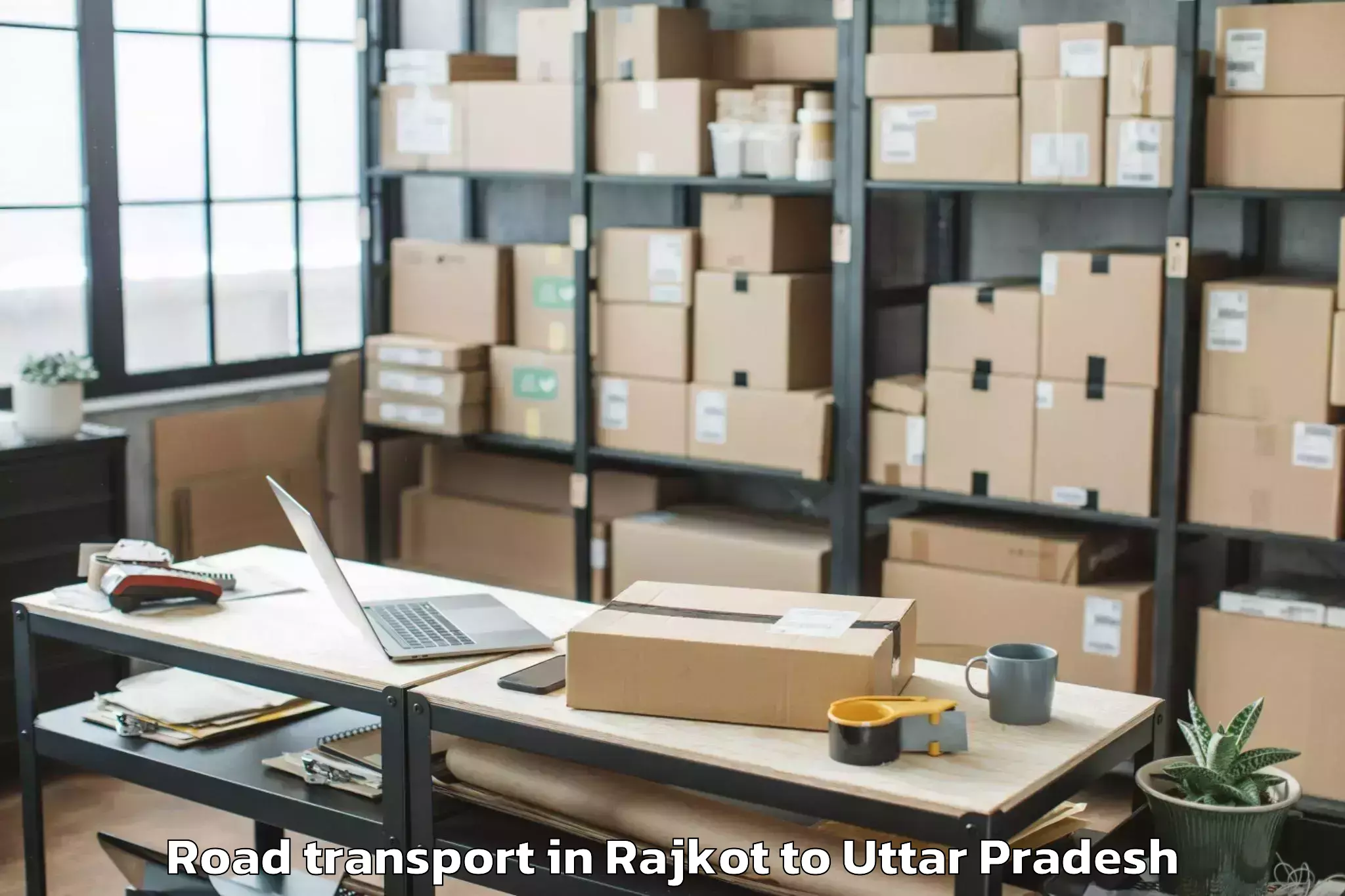 Top Rajkot to Barkhera Kalan Road Transport Available